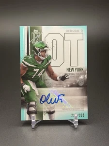 2024 Topps Signature Class Olu Fashanu Rookie II automático/225 Aqua RC #RCA-OF Jets - Imagen 1 de 2