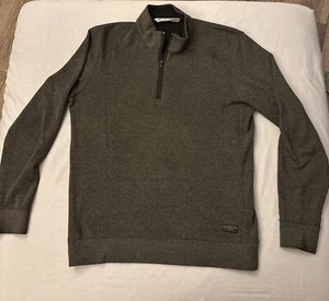 Travis Mathew Sweater Men’s Dark Gray 1/4 Zip Fleece Pullover Hiking Sport - Picture 1 of 9