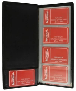 Leather Business Cards Holder Case Organizer 160 Name ID Credit Card Book Keeper - Picture 1 of 16