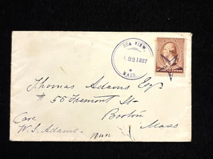 MA SEA VIEW 1887 COVER #210 NICE TOWN CANCEL, "PERFECT" SHADED STAR - Picture 1 of 2