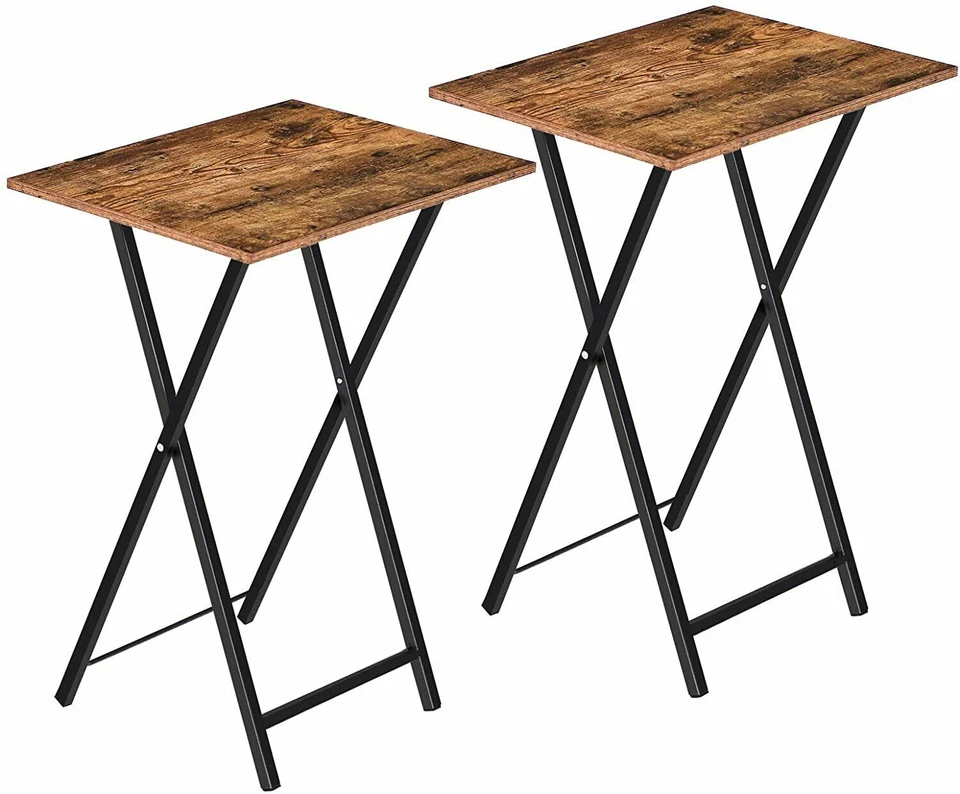 HOOBRO Beistelltisch 2er Set - Rustic Brown/Black (EBF25BZ01)