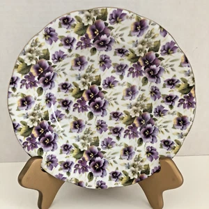 3 Formalities by Baum Bros Chintz Purple Violet Pansy Soup Bowls Vintage - Picture 1 of 6