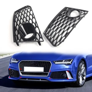 Left Right Front Bumper Fog Light Frame Grille Cover For Audi RS7 2014-2018 - Picture 1 of 8