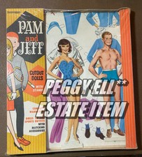1964 TRANSOGRAM TOY COMPANY NIOB "PAM AND JEFF CUTOUT DOLLS #4102 BOX SEALED
