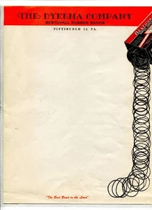 Vintage Color Illustrated Letterhead DYKEMA Bestuvall Rubber Bands Pittsburgh PA - Imagen 1 de 1