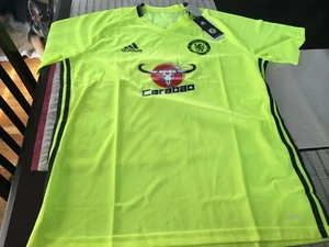 MENS ADIDAS CHELSEA FC TRAINING TOP NEON YELLOW FOOTBALL SOCCER XL NWT RARE - Picture 1 of 4