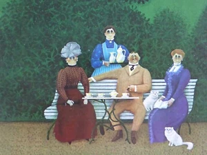Tarjeta de artista Jan Balet postal hora de café en el parque "Mi tío" (35) - Imagen 1 de 5