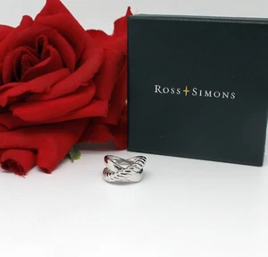 Sterling Silver Ross Simons Criss Cross Ring Size 6 5.44g CAT CHARITY - Picture 1 of 2