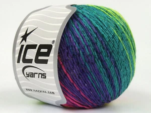 4-Skein Lot Summer Color Yarn Cotton Viscose Fine 4x100g/350g Rainbow - Picture 1 of 4