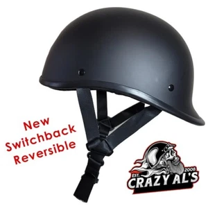 REAL Crazy Al's NEW FEATHERLIGHT POLO SWITCHBACK Reversible Helmet Flat Black - Picture 1 of 12