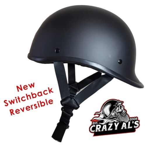 REAL Crazy Al'sWORLD'S SMALLEST LIGHTEST Switchback Reversible Helmet FlatBlack