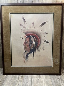 Woody Crumbo Litho " Black Owl Cheyene " Signed 1968 - Picture 1 of 11