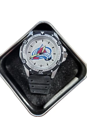 Nuevo En Caja Colorado Avalanche Logo Arte Banda Goma Reloj Resistente al Agua Foto 1 de 4