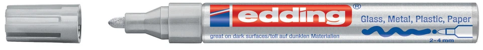 edding 750 creative Glanzlack-Marker - Silber, Rundspitze 2-4 mm