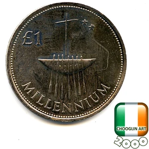 An IRISH 2000 'MILLENNIUM' PUNT £1 coin, 25 Years Old! - Picture 1 of 2