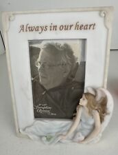 Picture Frame New Always in Our Hearts Seraphim 4x6" Marble Porcelain Roman Inc.