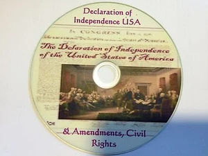 Declaration of Independence USA & Amendments, Civil Rights Audiobook Mp3 CD - Imagen 1 de 1