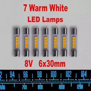 7pcs Pioneer Marantz LED Lamp Warm White AC8V 6x30mm Fuse Type Bulb Replacement - Picture 1 of 7