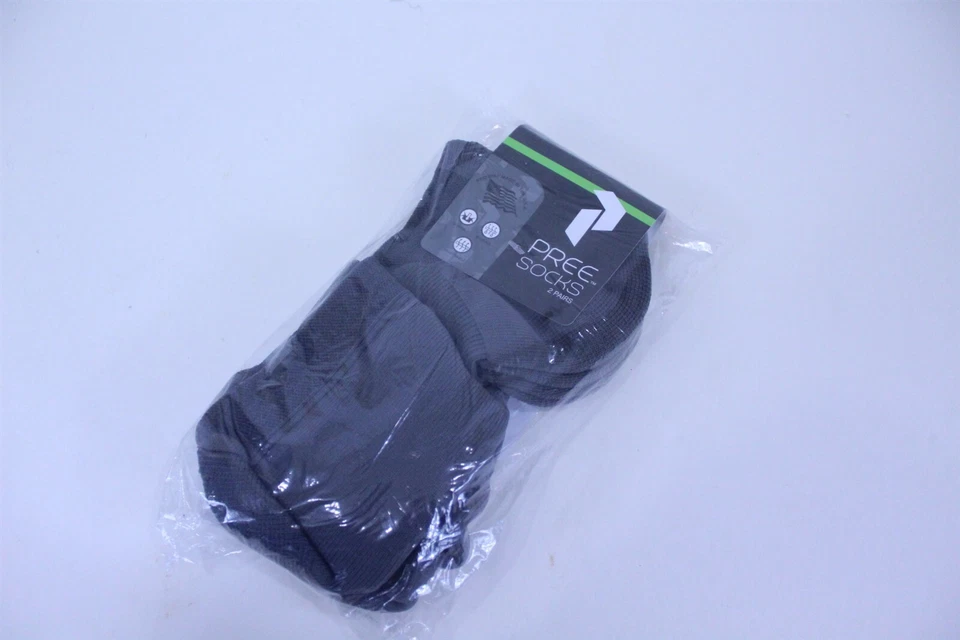 Pree Moisture Wicking Low-Cut Socks Arch Compress Mens XL (12-15) 2 Pairs Grey - Image 1 of 4