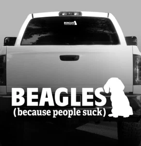Beagles (because people suck) - Silhouette Vinyl Decal High Quality - Picture 1 of 1