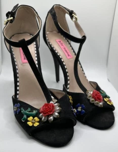 Betsey Johnson schwarze Lenox hochhackige Sandale Größe 10 gebraucht - Bild 1 von 10