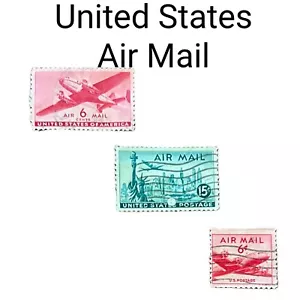 1940’s UNITED STATES AIR Mail STAMPS 16,6 Cents Lot Of 3 SJXX-451 - Picture 1 of 2