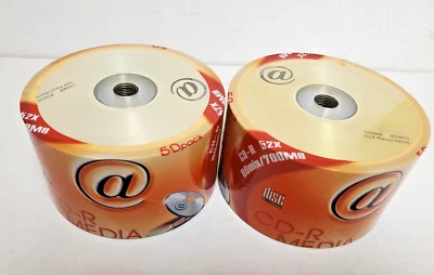 TWO NEW CD-R 50 PACK 700MB 80 MIN BLANK DISCS CAKE BOX SPINDLE BRAND NEW SEALED - Image 1 of 4