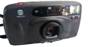 Minolta Riva 35mm Film Camera  Twin 28  Dual Lens Battery Tested Working  - Picture 1 of 12