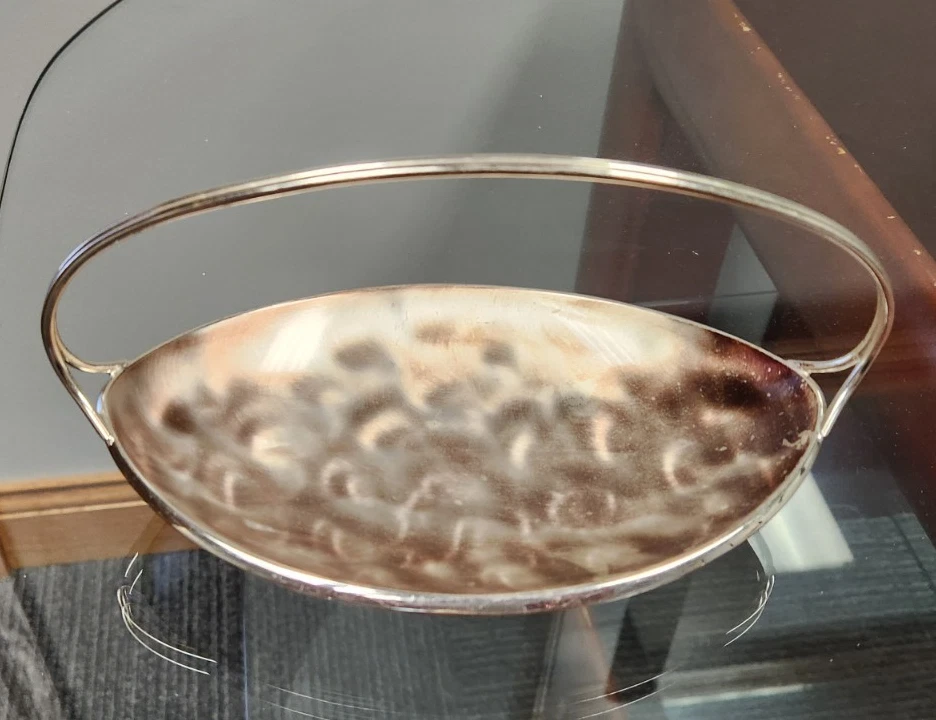 WMF 银盘碗现代主义银色金属碟条 MCM 德国 — 第 1/4 张图片