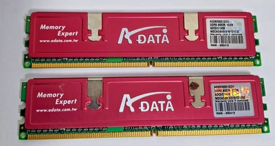 (LOT OF 2) ADATA Memory 1GB M20AD6H313161Q1E52 DDR2 800(5) 1GX8 Desktop RAM - Image 1 of 4