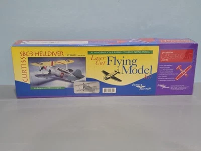 Dumas Curtiss sbc-3 Helldiver 30 Inch Wingspan Rubber Powered Flying Model New - Image 1 of 4
