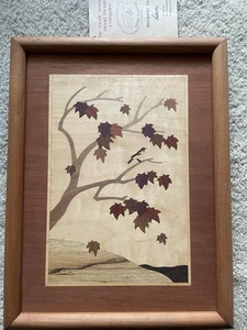 Tolles amerikanisches Holzbild Co handgefertigte Intarsien signiert von Nelson 8 x 10 - Bild 1 von 8