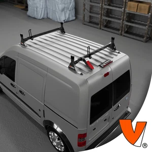 H1 2-Bar Aluminum Rack System w/ Tracks Ford Transit Connect 2008-2013 Black - Picture 1 of 10