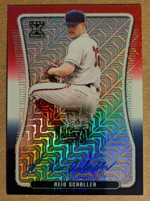 2020 Leaf Rookie Metal Draft Reid Schaller 2/3Red/White/Blue Mojo Auto #BA-RS1 - Image 1 of 4