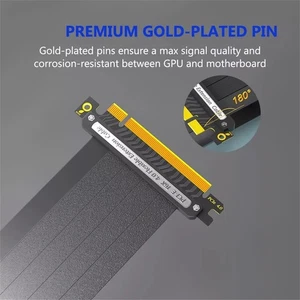 90 Degree PCIE 4.0 Extension Cable 16x Shielded High Speed GPU Riser Cable - Picture 1 of 9