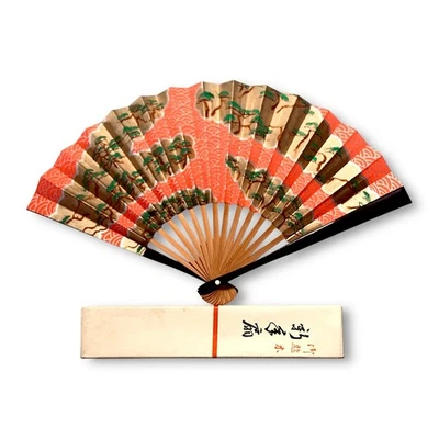 Японский складной миниатюрный бумажный вентилятор Odori Sensu бамбук ручной художественный декор P41 - Изображение 1 из 4