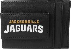Jacksonville Jaguars Black Leather Wallet, Front Pocket Magnetic Money Clip,... - Picture 1 of 3