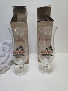 2 x HARD ROCK CAFE Orlando - Limited Edition Tall Hurricane Cocktail Glasses New - Picture 1 of 7