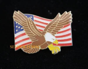 EE. UU. ANTIGUA BANDERA GLORIA SOMBRERO DE ÁGUILA CALVA PIN UP CORBATA TAC CHALECO ESTADOS UNIDOS WOW - Imagen 1 de 1