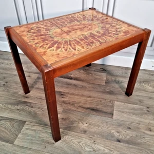 Retro Vintage Mid Century Danish Teak Tiled Top Coffee Table Wooden Scandi MCM - Picture 1 of 24