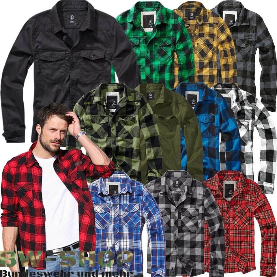 BRANDIT CHECK SHIRT LANGARM HOLZFÄLLERHEMD KARIERT HERREN HEMD FLANELL KARO WOOD - Bild 1 von 4