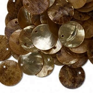 100 dijes redondos de caída de moneda marrón tostado con agujero de 1 mm * - Imagen 1 de 3