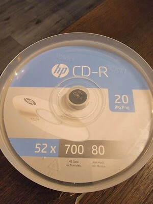 Eixo HP CD-R 52x 20 Pk 700 MB/80min em branco-novo e lacrado - Imagem 1 de 2