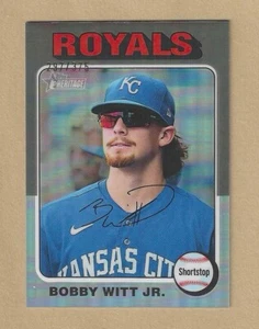 2024 Topps Heritage BOBBY WITT JR. #404 Silver Chrome Refractor 297/375 Royals - Picture 1 of 2