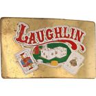 Messing Laughlin Nevada Casino Poker Fächer Spieler 80s Vintage Gürtelschnalle