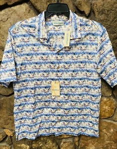 Karibisches kurzärmeliges hawaiianisches Camp-Shirt tropischer Druck M, L, XL NEU MIT ETIKETT $ 69 ST5WC151 - Bild 1 von 3
