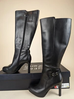 Naturalizer Tai Botas de Tacón Alto Mujer 5.5 M Ancho Pantorrilla Negro Cuero Zapatos Nuevos con Etiquetas Foto 1 de 4