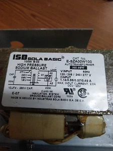 Sola E-SZA00W100 High Pressure Sodium Ballast Kit 100W for S54 Lamp -120V - Picture 1 of 7