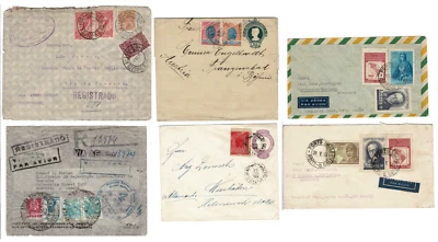 Brazil Letter Lot of 6 letters, mostly abroad, 1 via Condor - Image 1 of 4