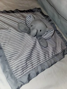 Circo Baby Gray Elephant Lovey Stripe Security Blanket Satin Trim Back Striped  - Picture 1 of 11